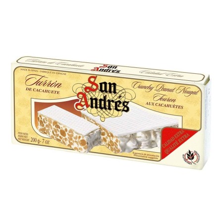 Turron dur aux cacahuètes qualité extra 200 g San Andrés - Délices du Serrât