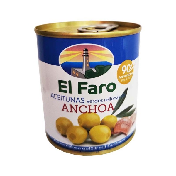 Olives vertes farcies à l'anchois 200 g El Faro