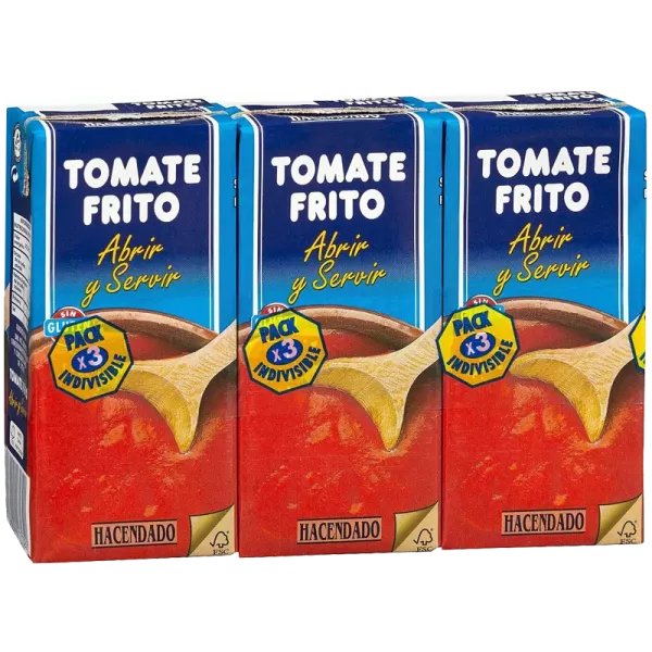 Sauce tomate frito 3 x 400 g Hacendado