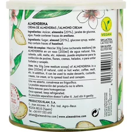 Crème d'amandes Almendrina 900 g Vicens